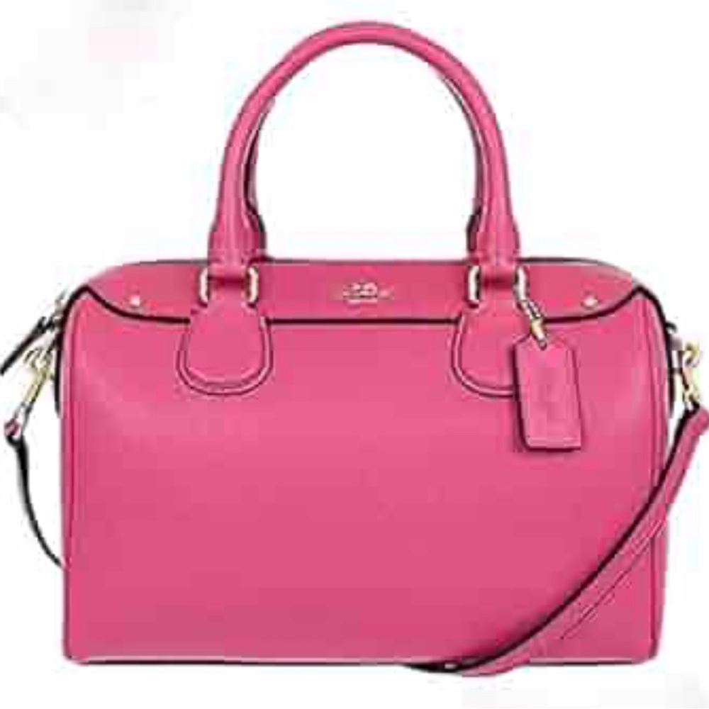 Coach Crossgrain Leather Mini Bennett Satchel Handbag in Dahlia Pink